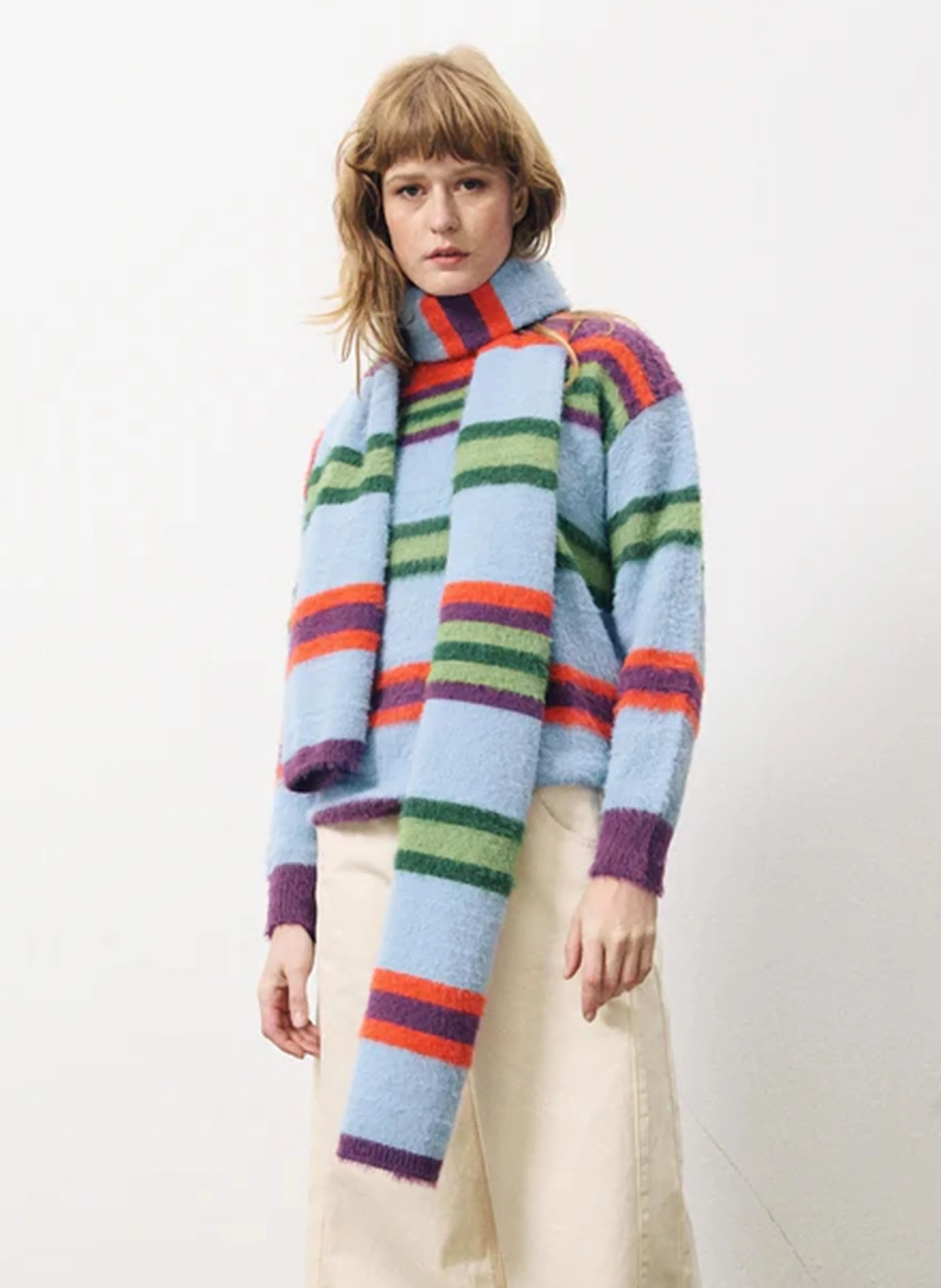 MARLA - Pull droit à rayures | Bleu