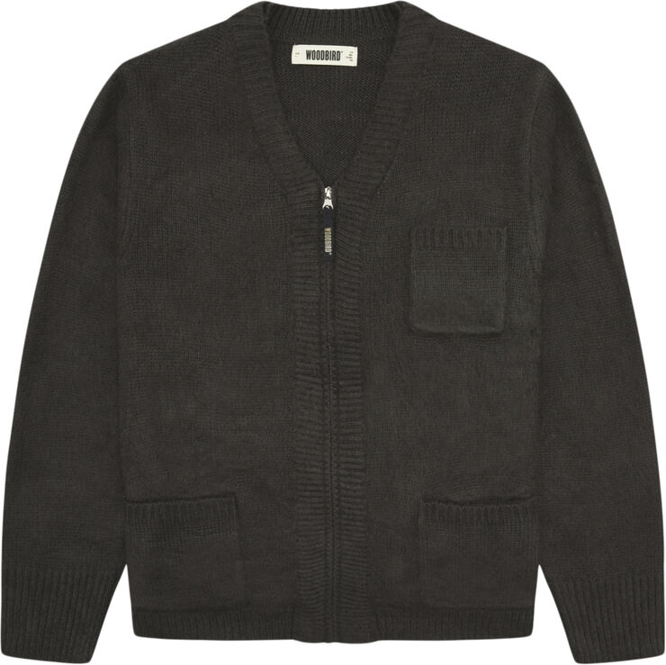 Woodbird WBKoon Zip Cardigan Black