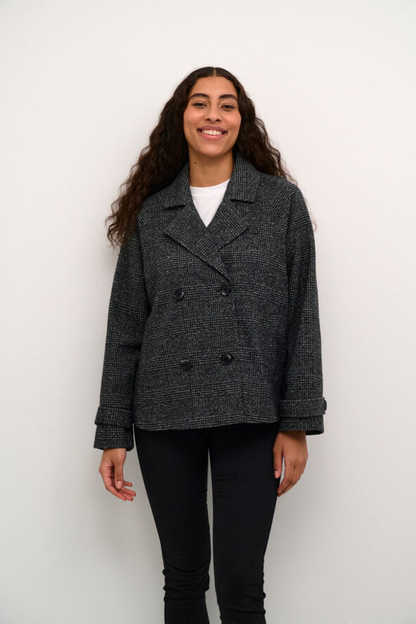 Kaffe KAfabiola Short Jacket Black/grey check