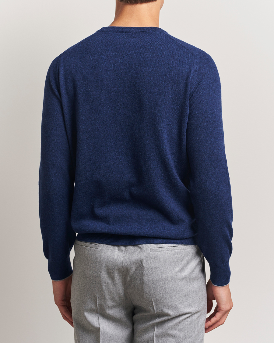 Brunello Cucinelli 2 Ply Cashmere Pullover Dark Blue