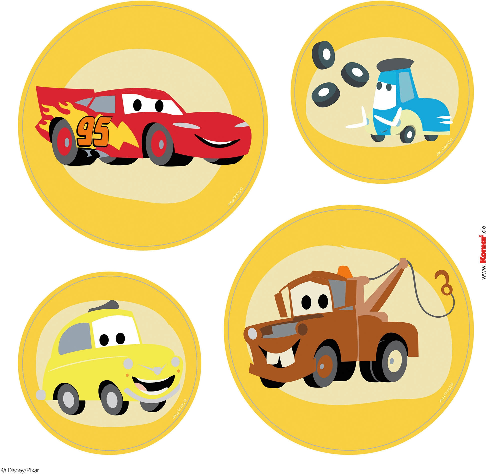 Komar Fensterbild »Fenstersticker - Cars Ka-Chow Bubbles  - Grösse 30 x 30 cm, 2 Bogen«