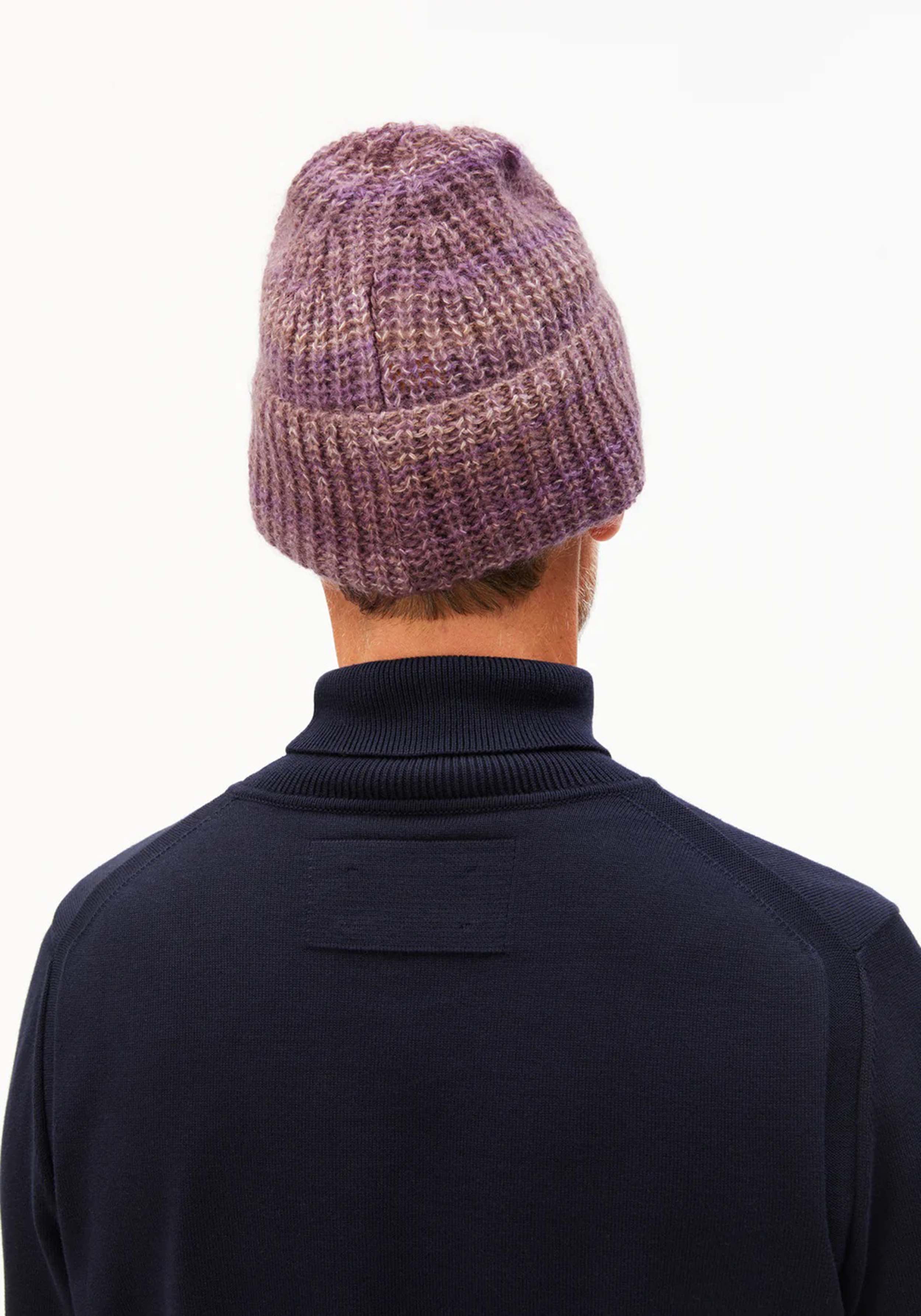 Armedangels Beanie Snowaa Stampato Orchid-Walnut Creme