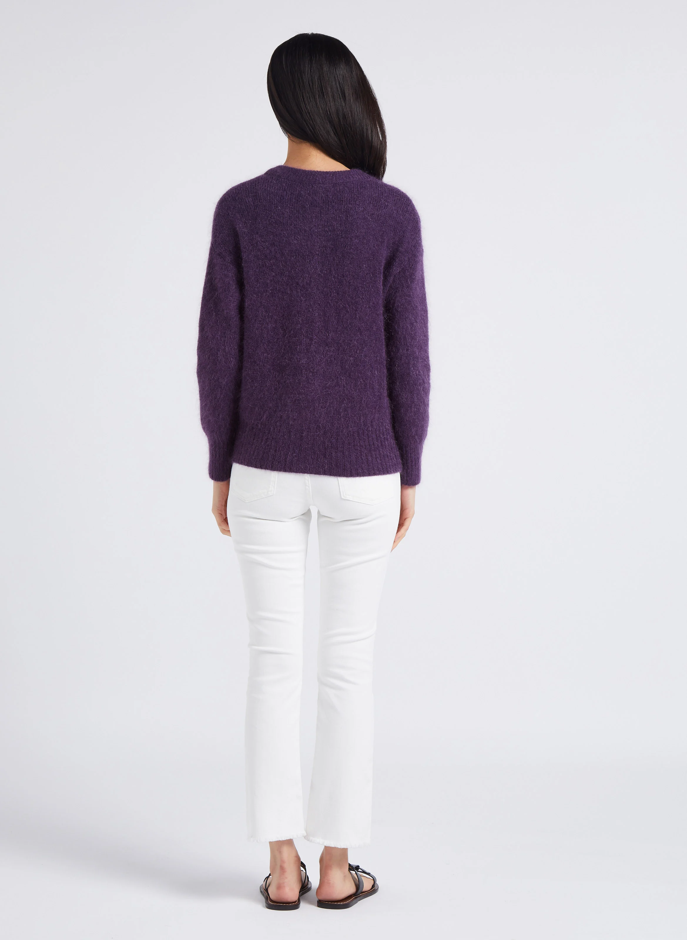 Jean bootcut cropped en coton | Blanc