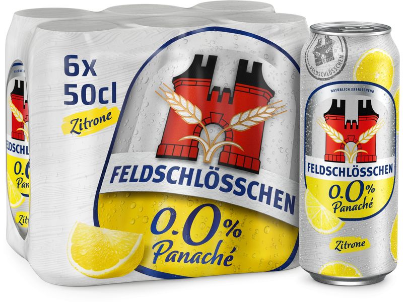 Feldschlösschen Panaché 0.0% Zitrone 6 x 0.5 l Biermischgetränk mit Zitronenaroma ohne Alkohol