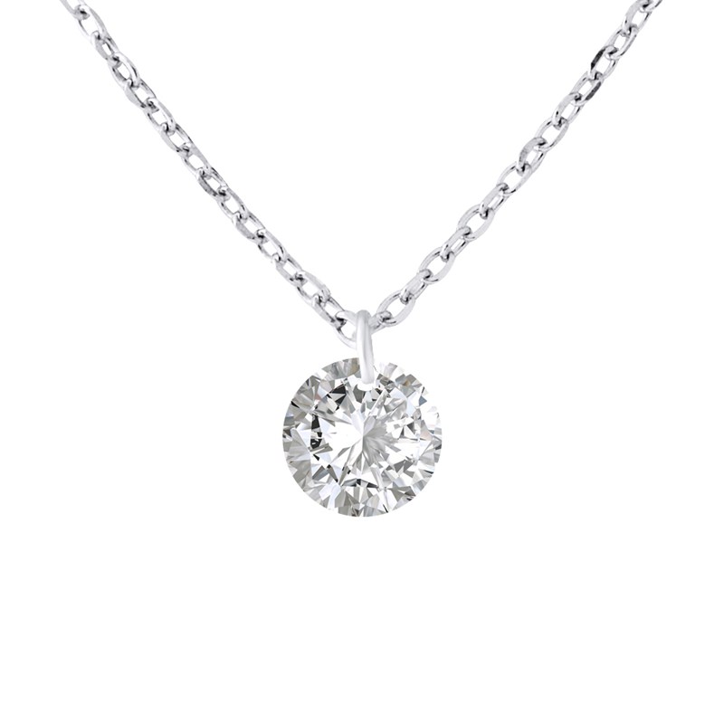 Collier SOLITAIRE - Oxyde de zirconium - Argent 925