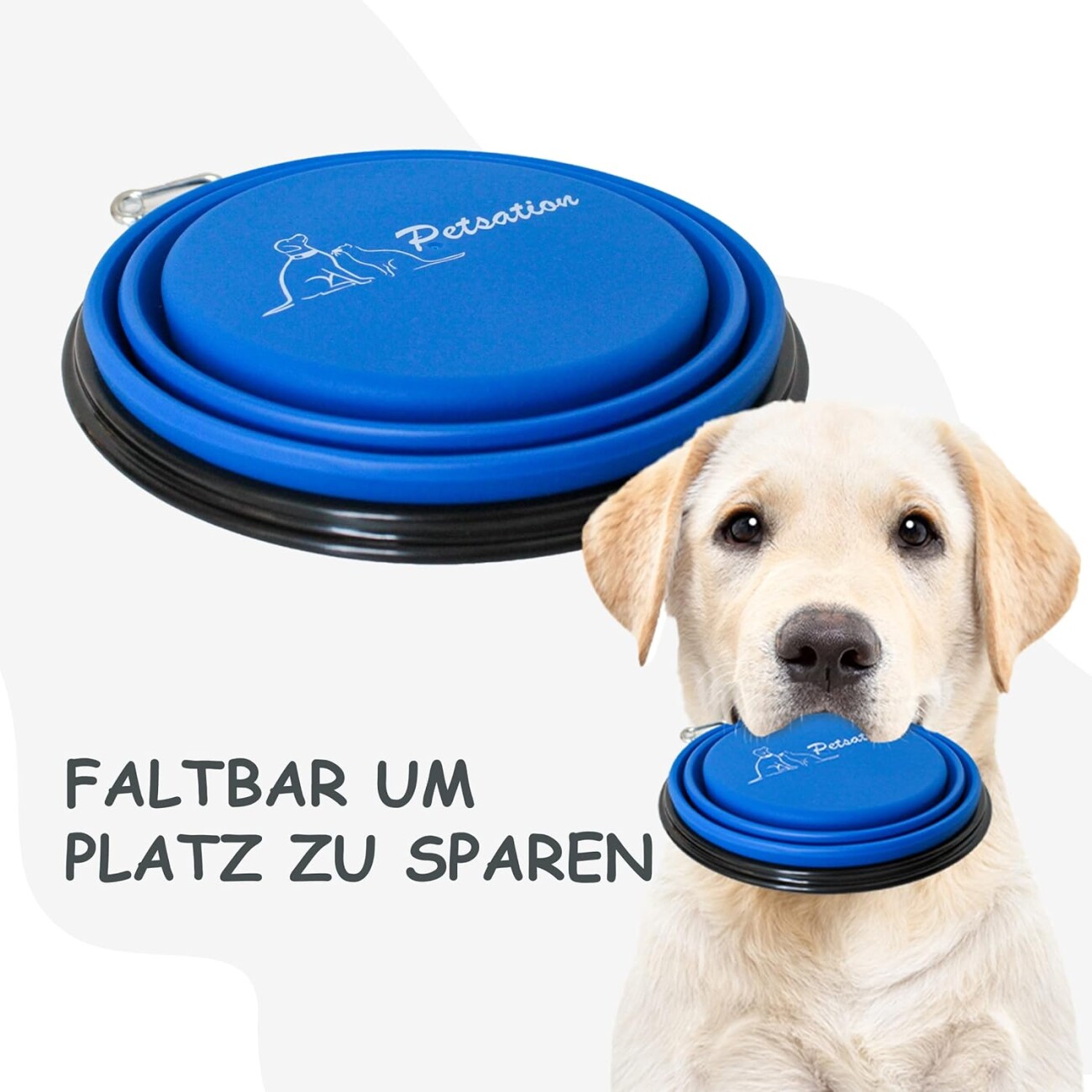 Petsation Faltbarer Reisenapf Blau 350 cm³