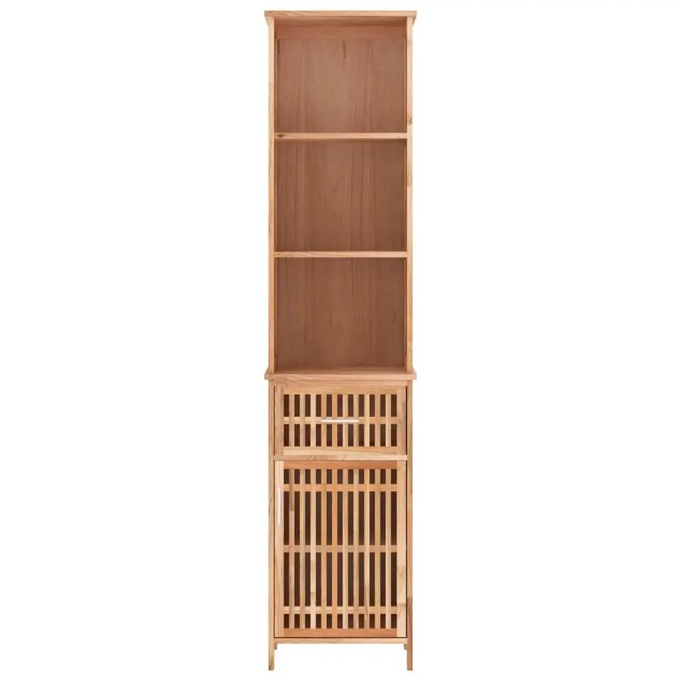 vidaXL - Kolomkast met 1 lade 3 vakken - Massief walnotenhout - 42x29x182 cm