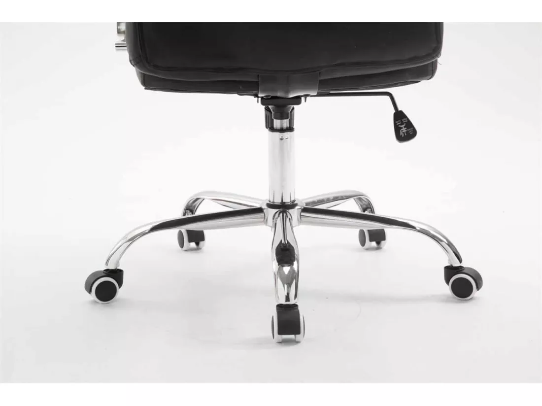 Chaise de bureau - Similicuir & Métal chromé - Noir - Mikos