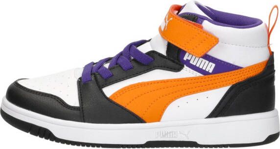 PUMA Rebound V6 Mid AC+ PS Unisex Sneakers White-Orange Glo- Black