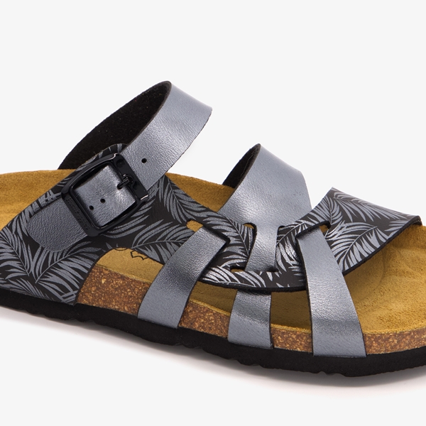 Hush Puppies dames bio slippers grijs met print