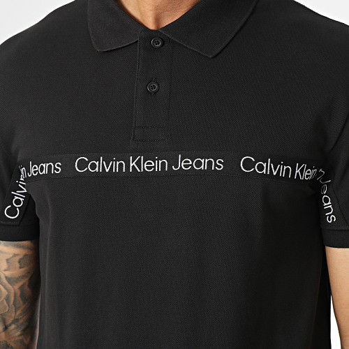 Polo Manches Courtes Logo Tape 2856 Noir
