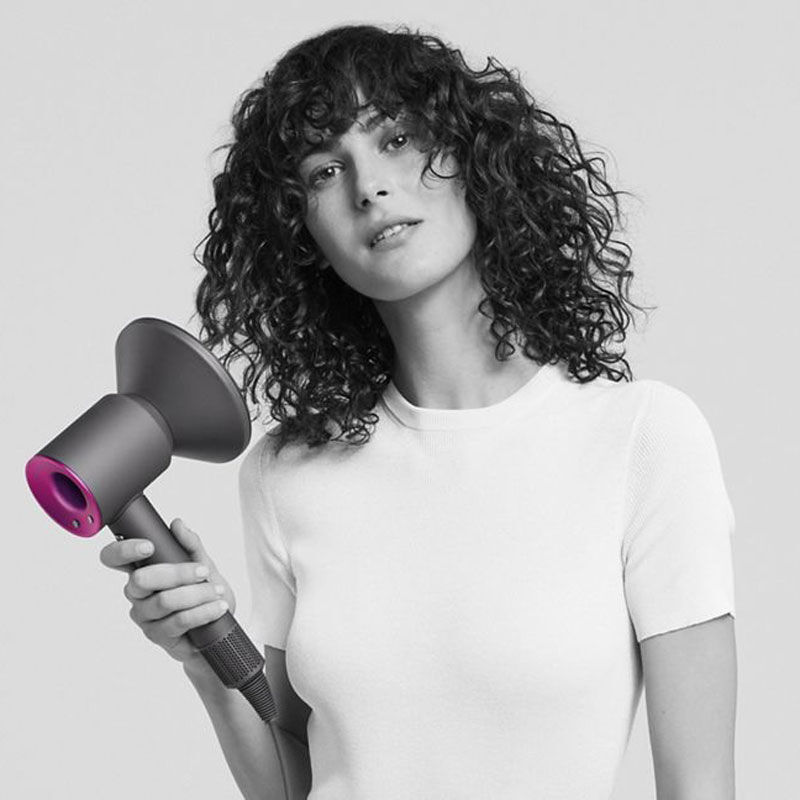 Sèche-cheveux Supersonic avec 5 accessoires de coiffage fushia / nickel
