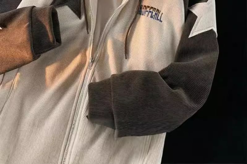 Rosesand - Hoodie met lange mouwen, rits, kleurblok, sterrenpatchwork