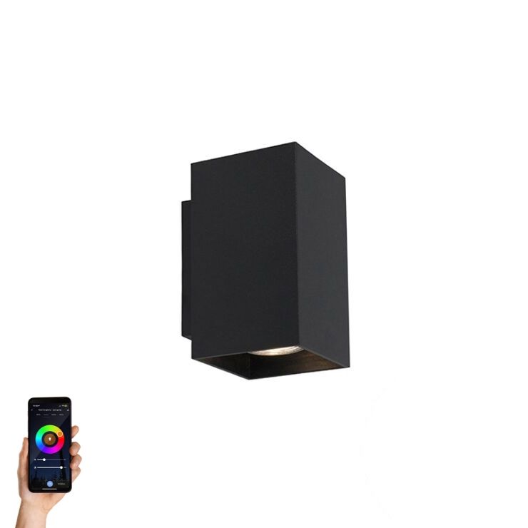 Moderne Smart wandlamp zwart incl. 2 WiFi GU10 - Sandy
