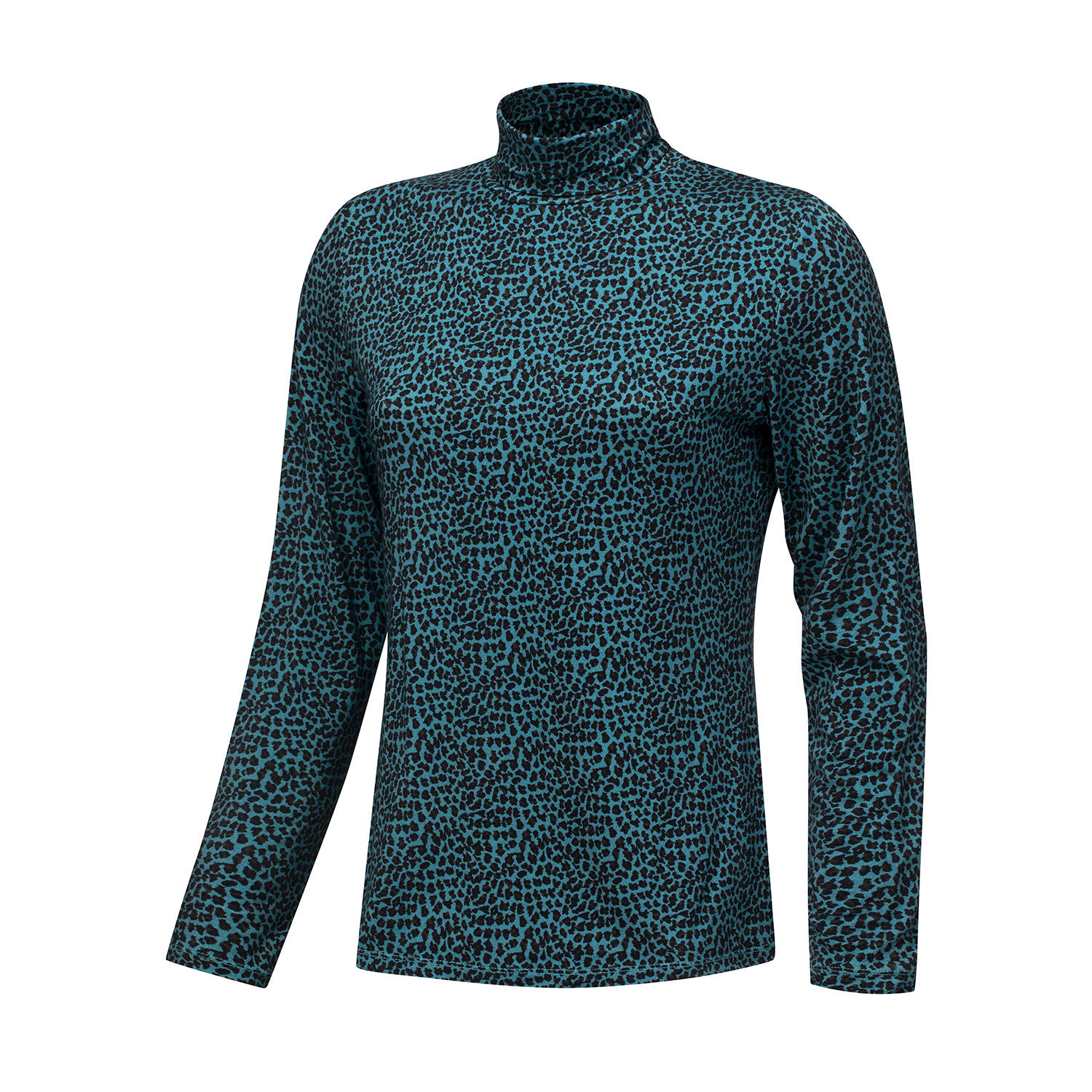 Stretch Rollkragenshirt Damen Animal-Print
