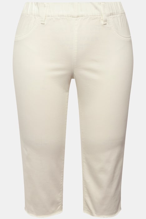 Caprihose Sienna, Fransensaum, schmales Bein, Stretch