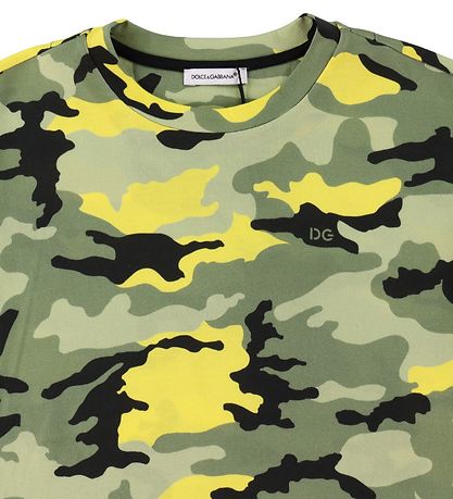 Dolce & Gabbana T-shirt - Skate -  Grøn/Neongul Camouflage
