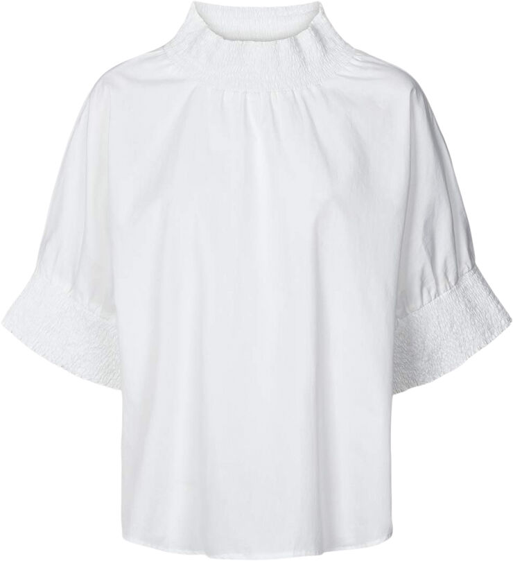 Rabens Saloner Poplin shirring blouse - Oona White