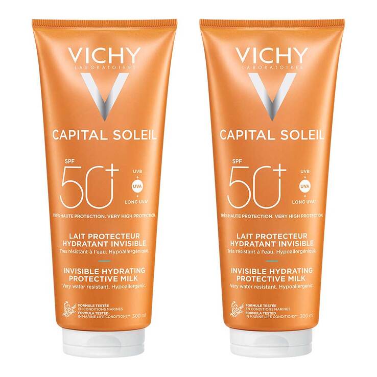 Vichy Capital Soleil Sonnenschutz-Milch LSF 50+ für Gesicht und Körper, 2x300 ml