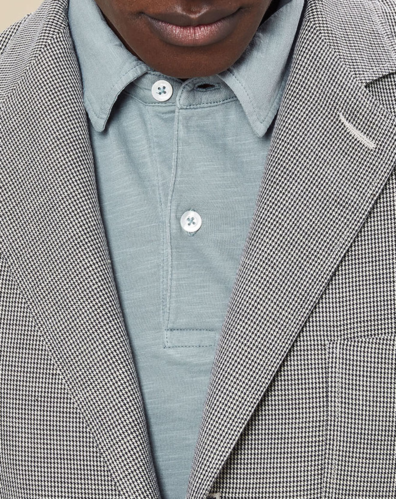 Hartford Veste en Coton & Lin Jetty imprimée pied de poule grise