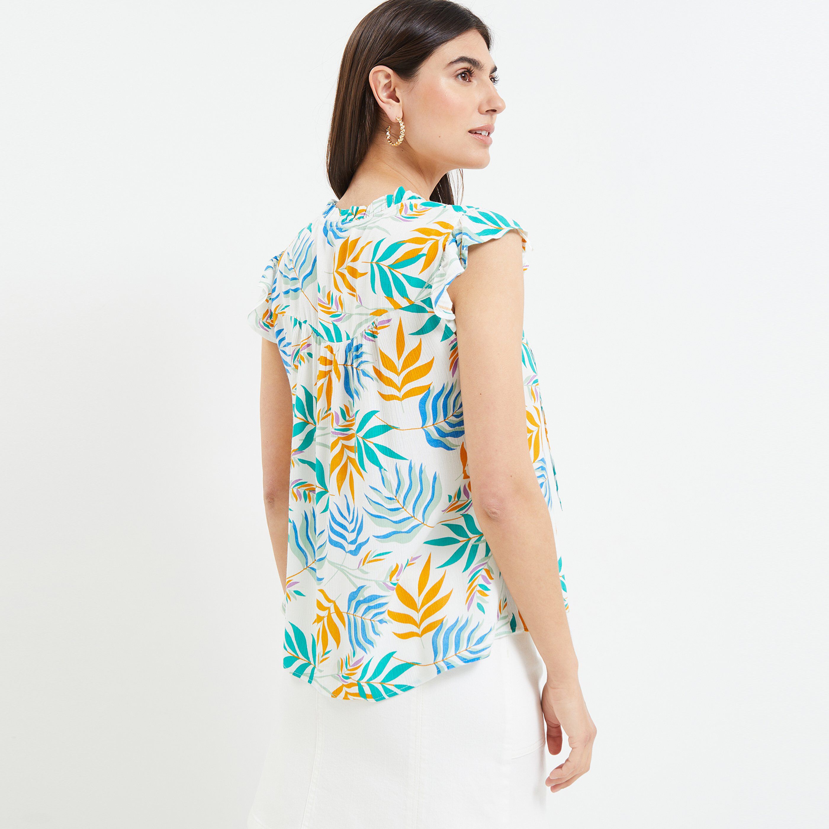 Blouse imprimée femme - ECRU