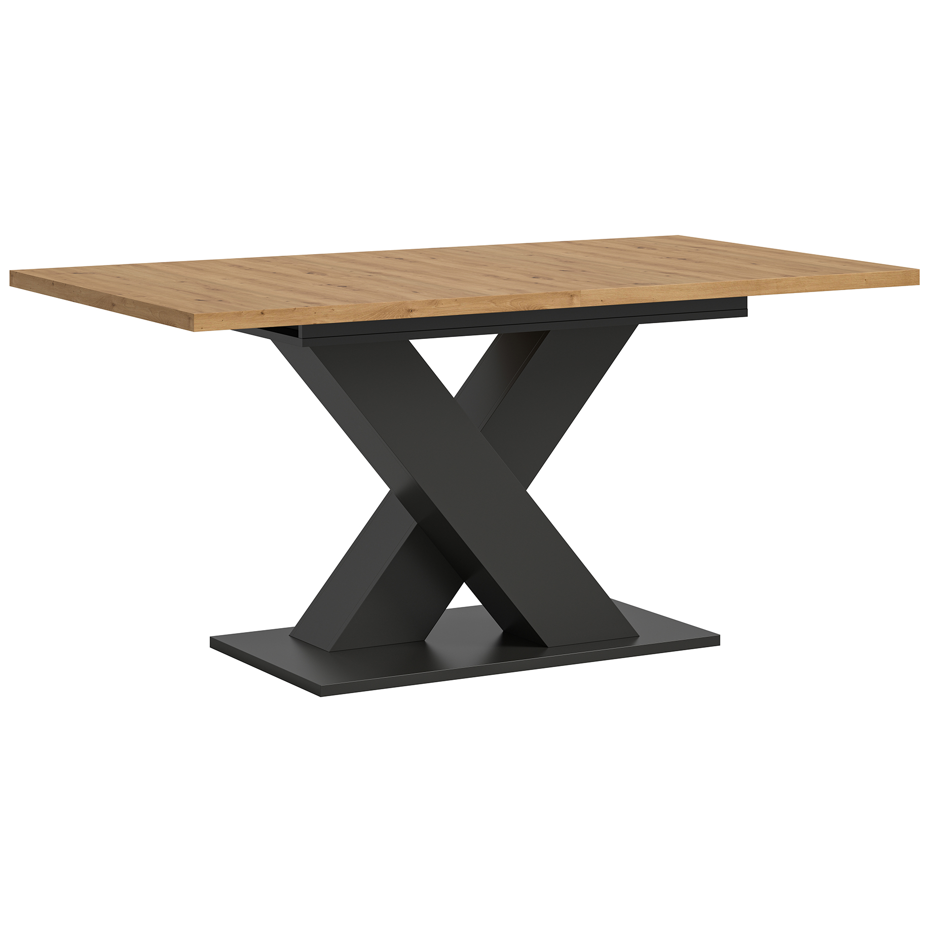 Esstisch MOTION -Artisan Eiche - grau - ausziehbar - X-Gestell