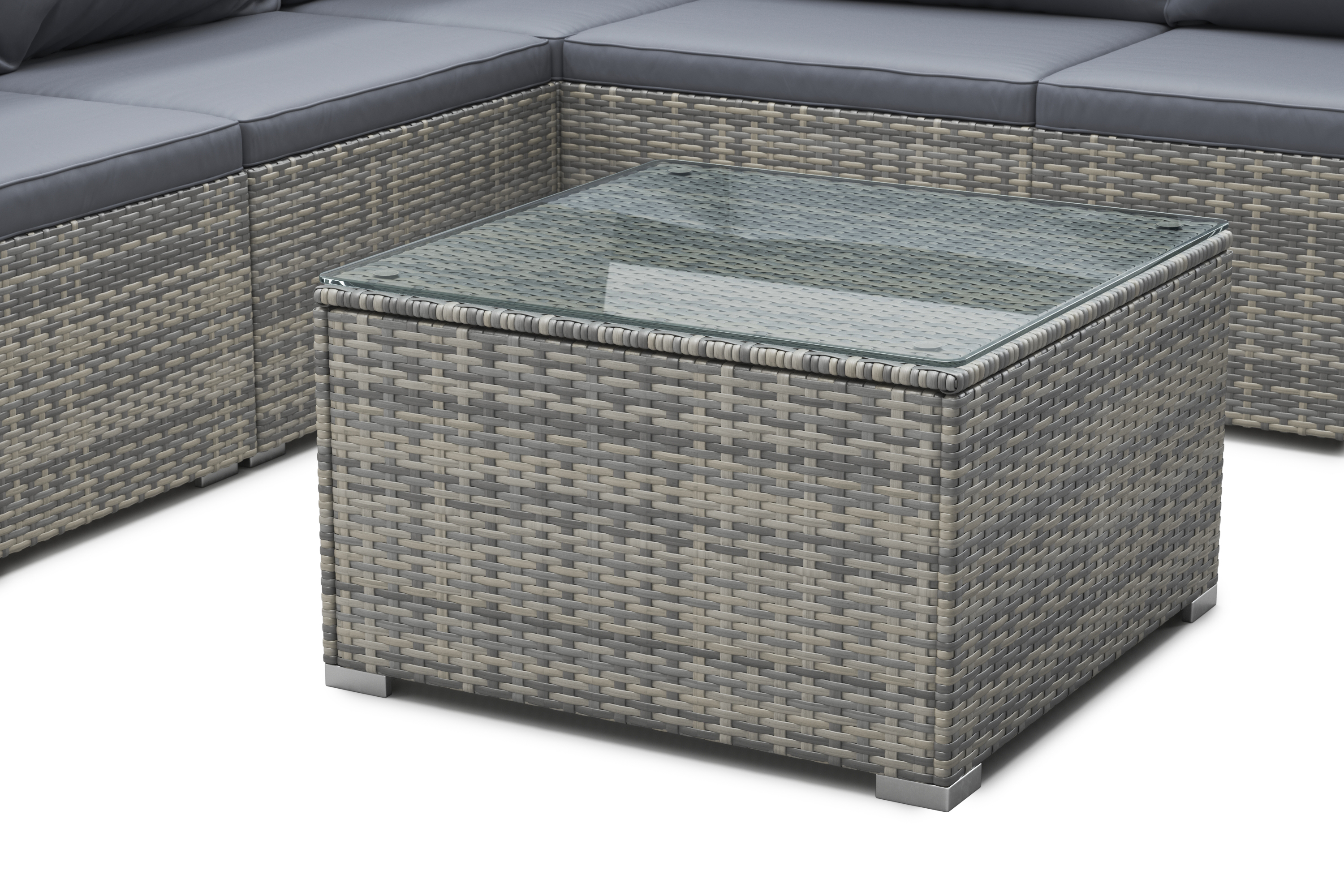 Rattanlounge CANBERRA grau/anthrazit