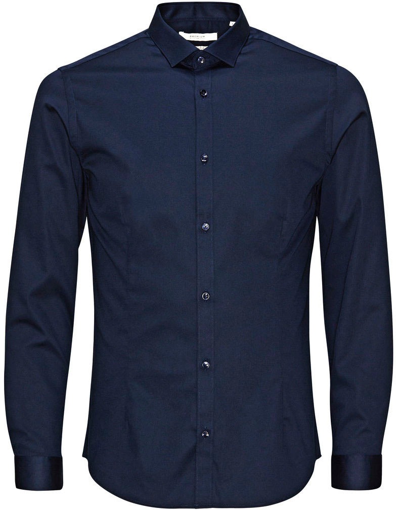Jack & Jones Businesshemd »JJPRPARMA in Skinny Fit, Stretchanteil und verstellbaren Manschetten«, sehr schmal, Web, Baumwollmischung