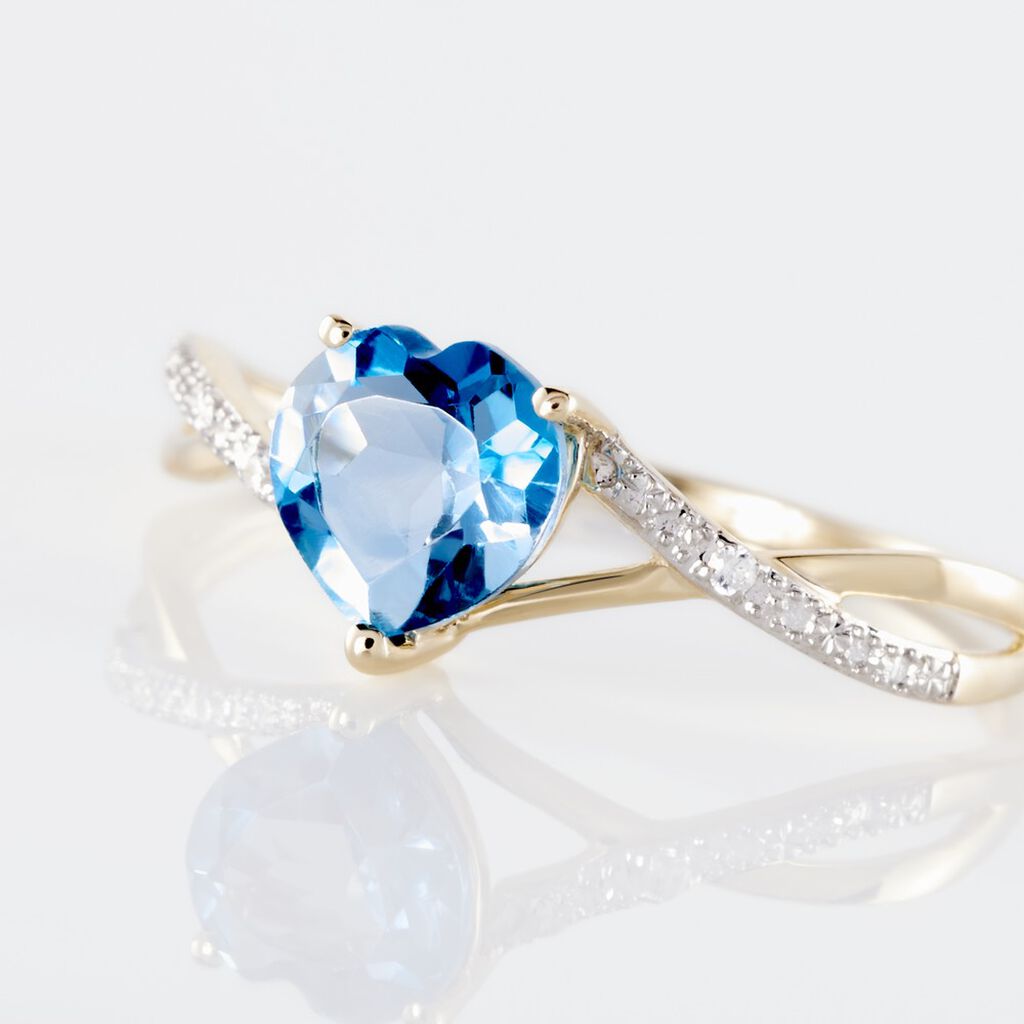 Bague Or Jaune Clothilde Topaze Oxydes De Zirconium