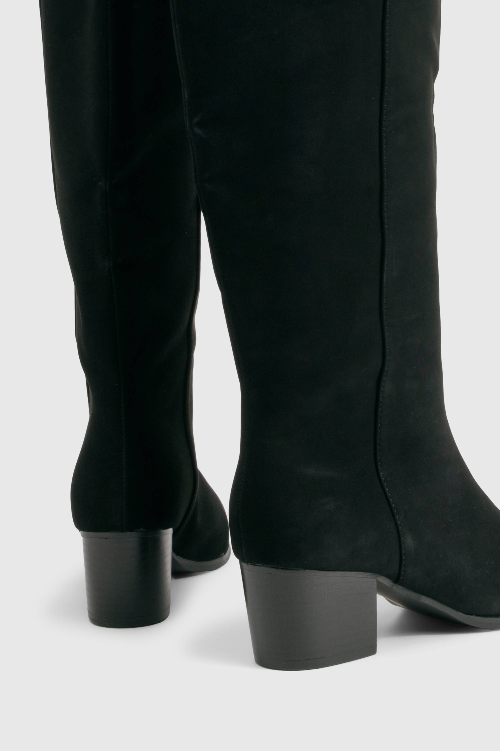 boohoo Bottes de cowboy western de jour, coupe large et épurée