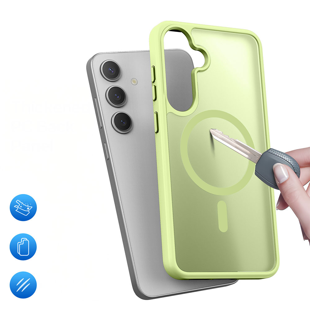 Samsung Galaxy S25  Plus Hybrid Hardcase Hülle mit TPU Bumper MagSafe-Modul - Grün