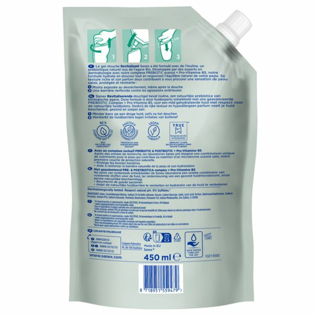 Sanex Agave Revitalizing Douchegel Navulling450 ml