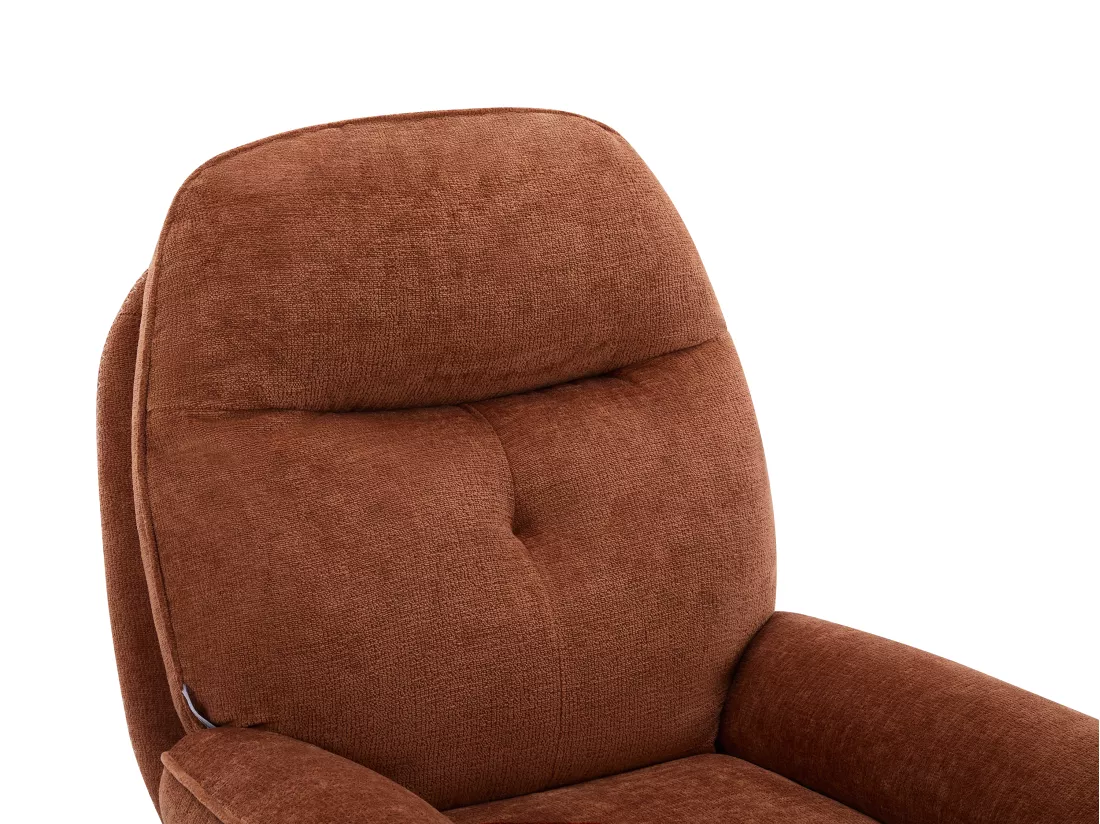 Fauteuil pivotant en tissu texturé terracotta ILMACA