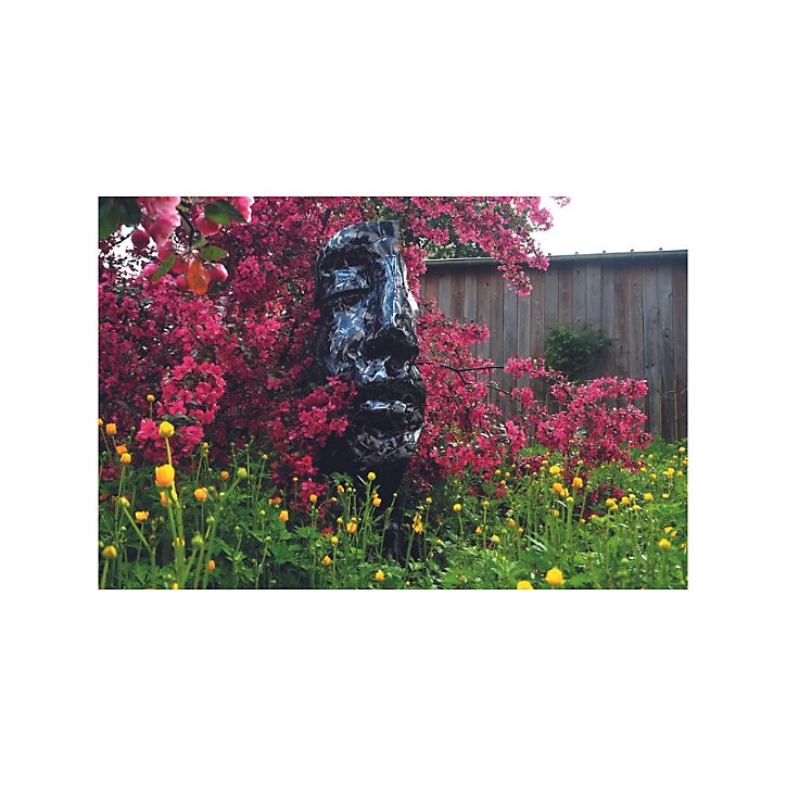 Demi visage mosaïque en métal reflet h.101 cm