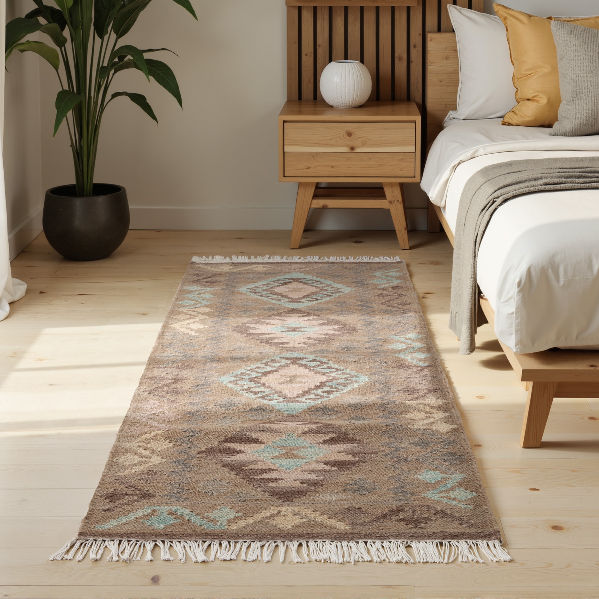 HANSE Home Teppich »Kelim Dune« rechteckig 3 mm Höhe Wolle, Baumwolle, Natur, Handgewebt, orientalisch, Boho, traditionell