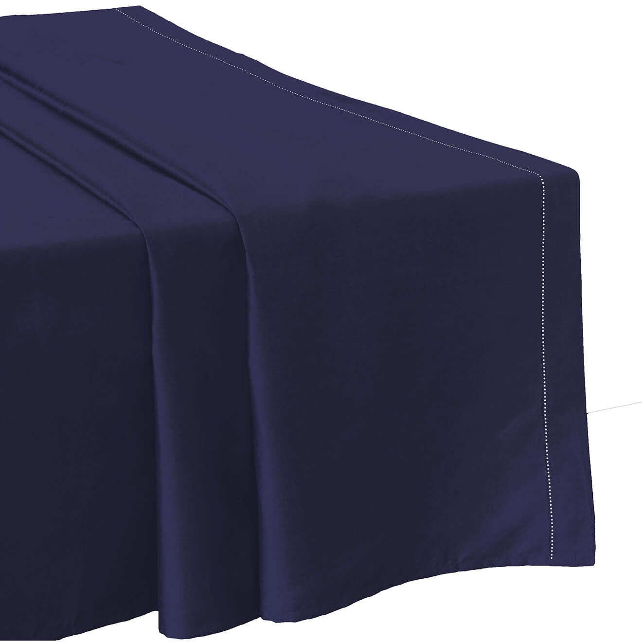 United by PDC Drap plat 100% Satin de Coton bleu marine