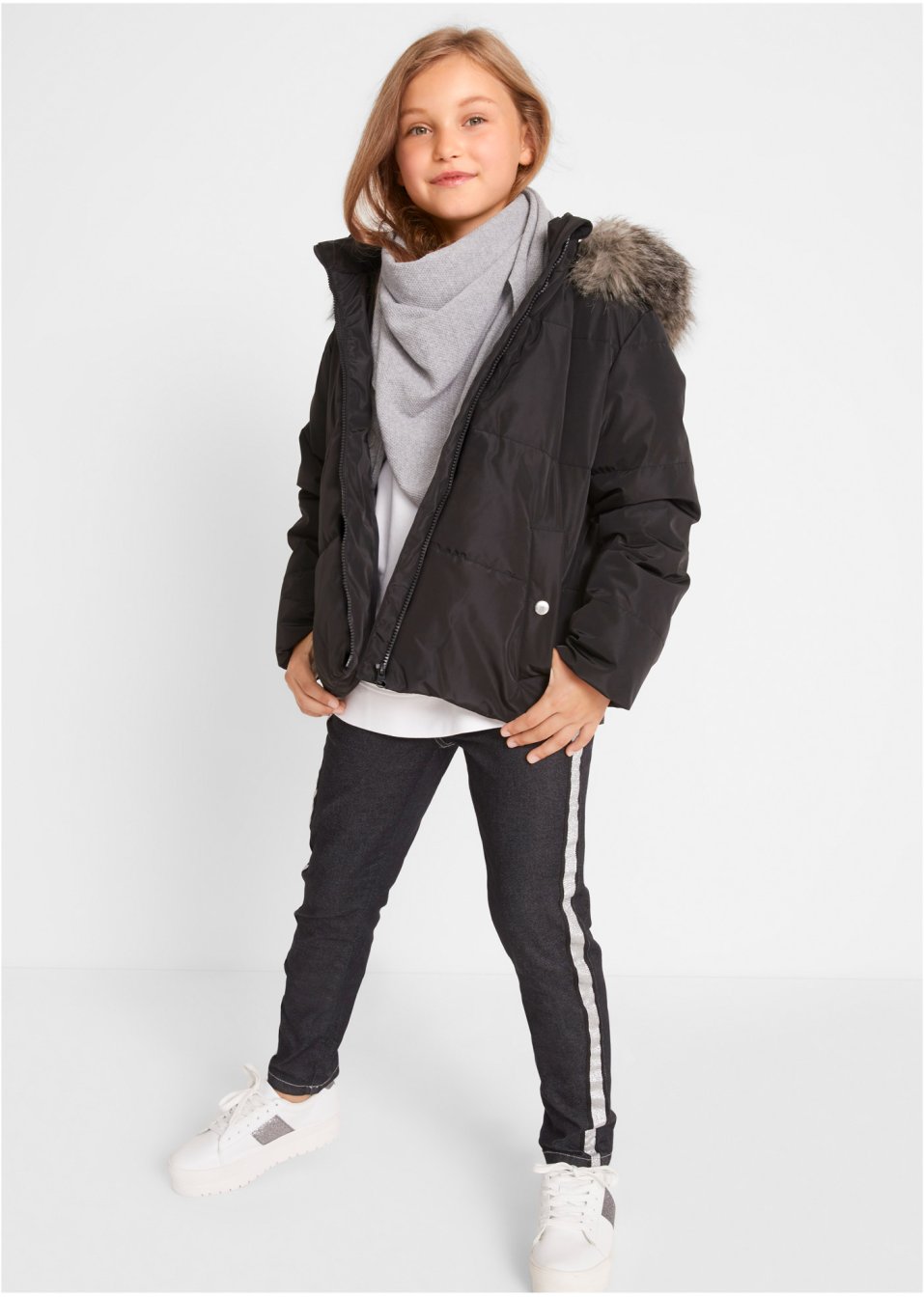 Veste fille matelassée à capuche