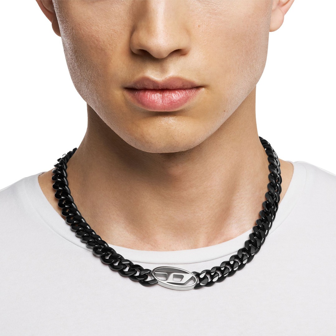 Diesel Kette Oval D Logo Schwarz
