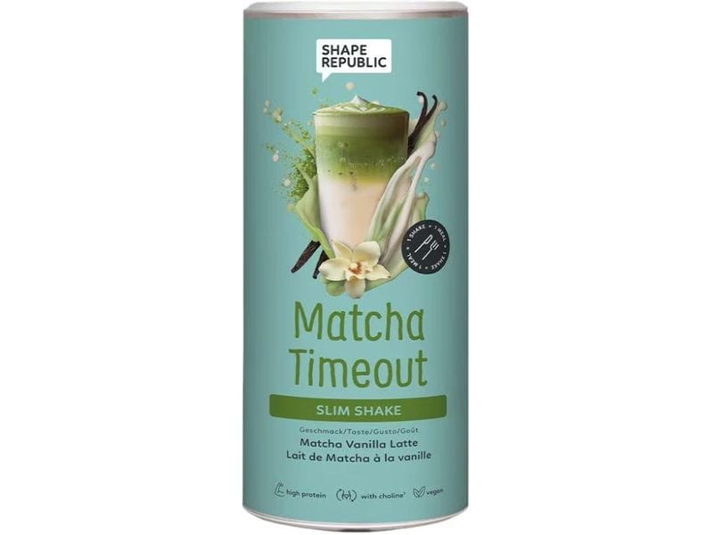 Shape Republic Slim Shake vegan Matcha Vanilla Latte 420 g Veganer Mahlzeitenersatz mit Süssungsmitteln Matcha Vanilla Latte