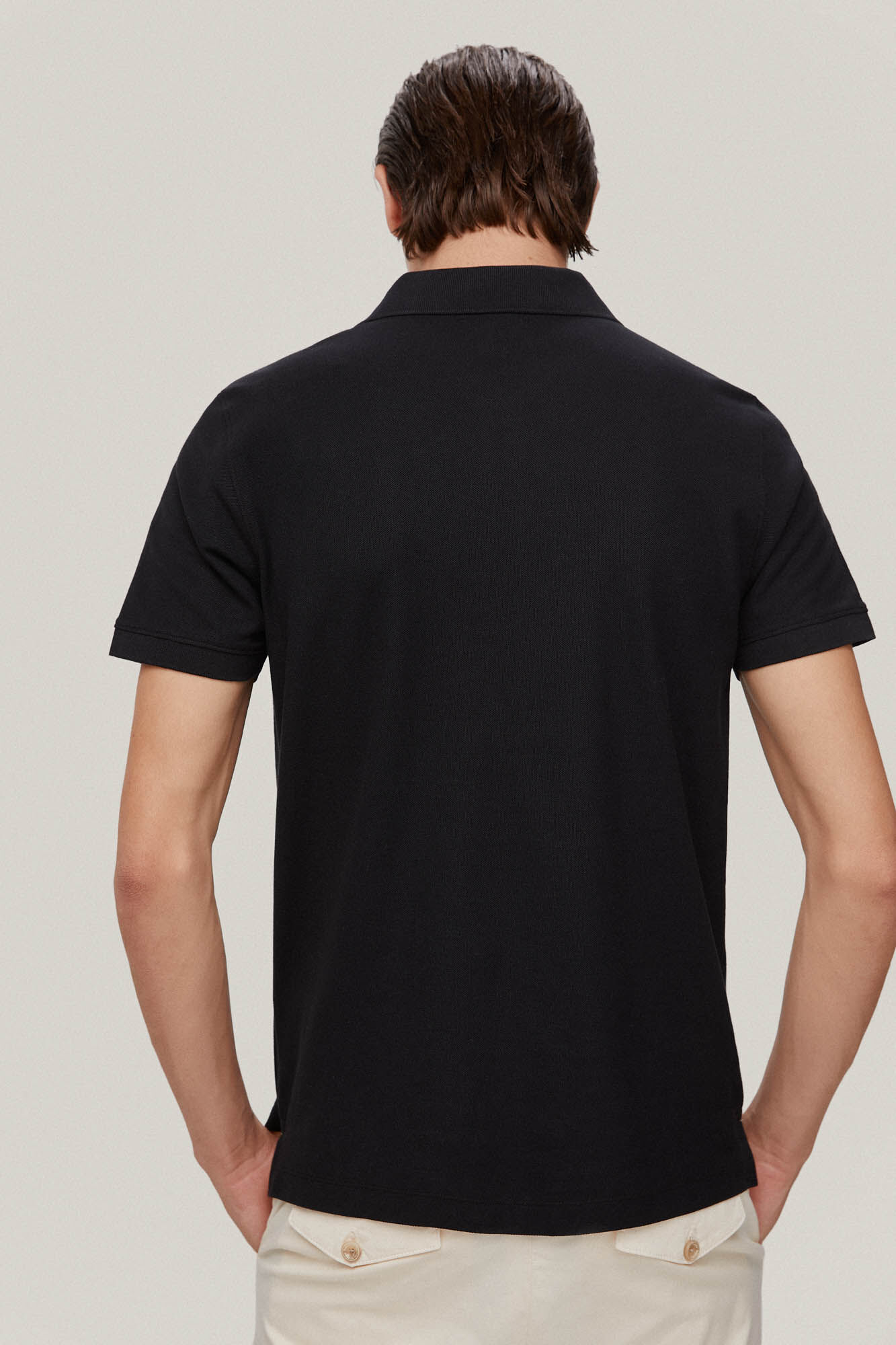 Camisa polo slim fit anti-odor - Preta