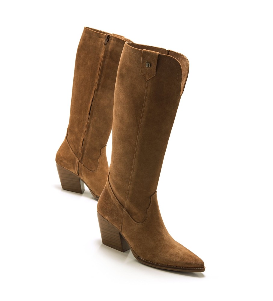 Botas Mustang Missouri em couro marrom - Salto de 5 cm -