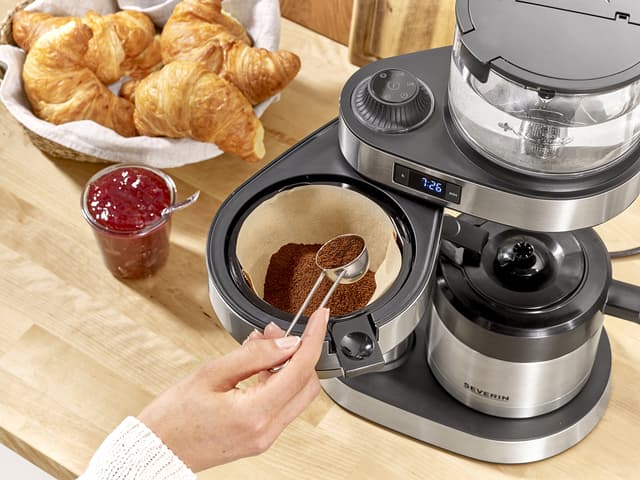 Severin Kaffemaskine m. termokande Steel