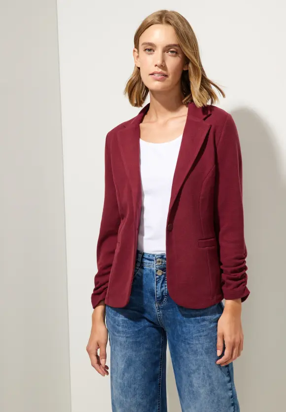 Basic Blazer mit Raffungen - rich brown