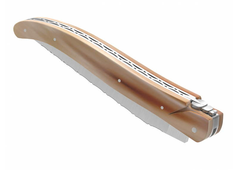 Couteau Laguiole ressort forgé Plein Manche en pointe de corne blonde