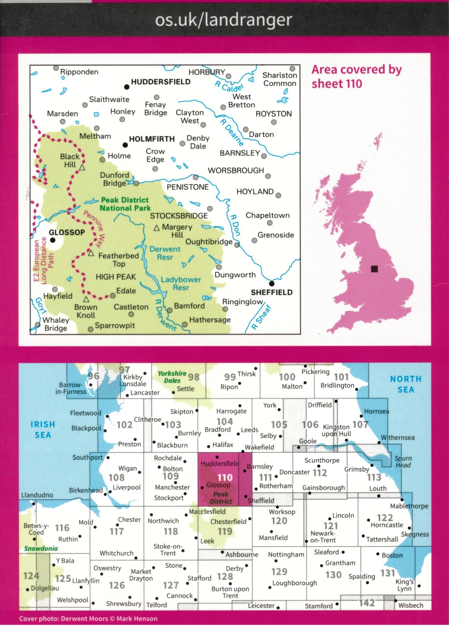 ORDNANCE SURVEY - 110 GB SHEFFIELD HUDDERSFIELD 1 50 000