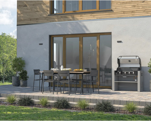 Tenneker® Halo TG 4B Gasgrill, 103,7 x 61 x 56,2 cm, 4-pits inbouwgasgrill, gietijzeren rooster, platformsysteem, glazen inzetstuk in het deksel