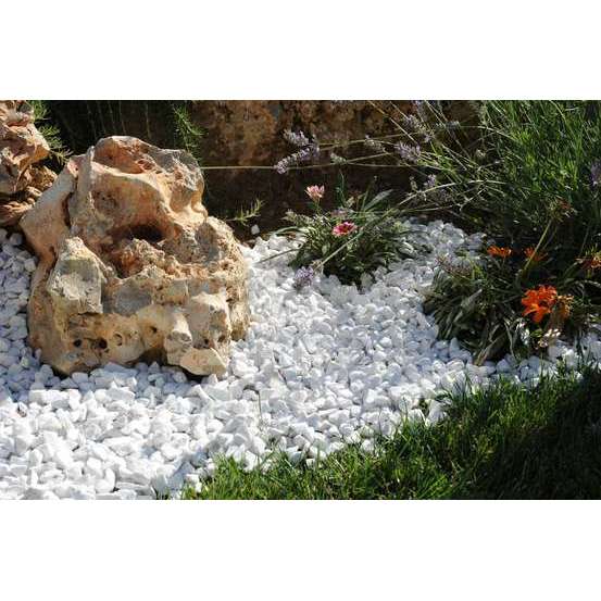Gravier de marbre Carrare 12/18mm, blanc - 9kg