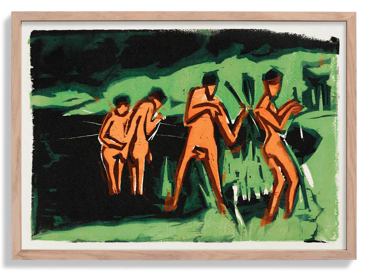Badende, die Schilf werfen von Ernst Kirchner