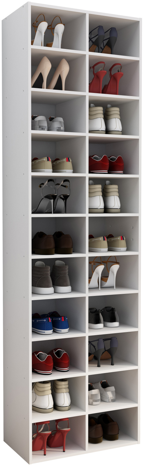 Schuhregal HINSOL XL - weiß - 22 Fächer