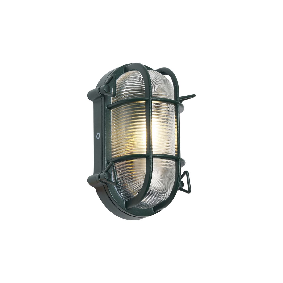 Buiten wand- en plafondlamp donker groen ovaal IP44 - Noutica